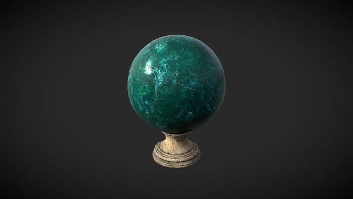 Fortune teller Green Crystal Ball 3D Model