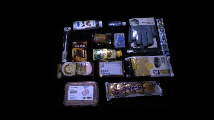 Collection of transparent groceries 3D Model