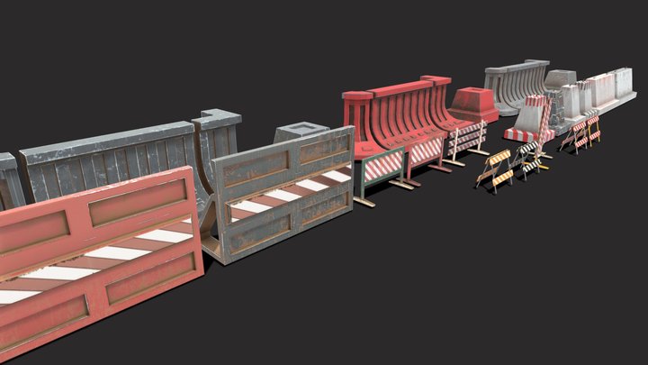 small_self-stand_fence_okp 3D Model