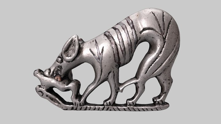 Dog and hare brooch 3D Model