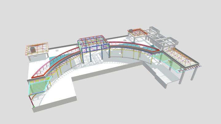 Mall Entrance, Steel Roofs, Cantilever / Turkey 3D Model
