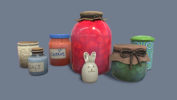 3D Plastic Spice Container, Bottle, Jar 3D Model - Creative Design Market