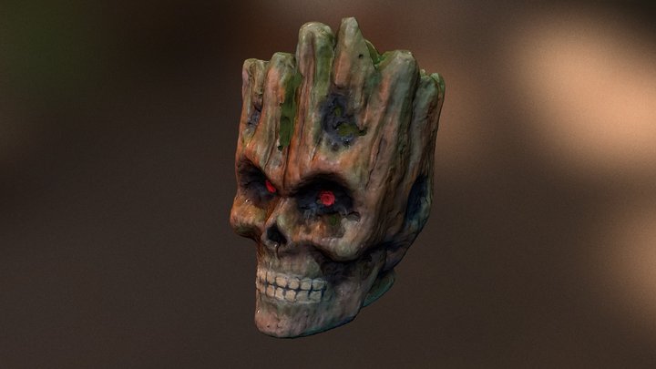 Groot skull ceramic pot 3D Model