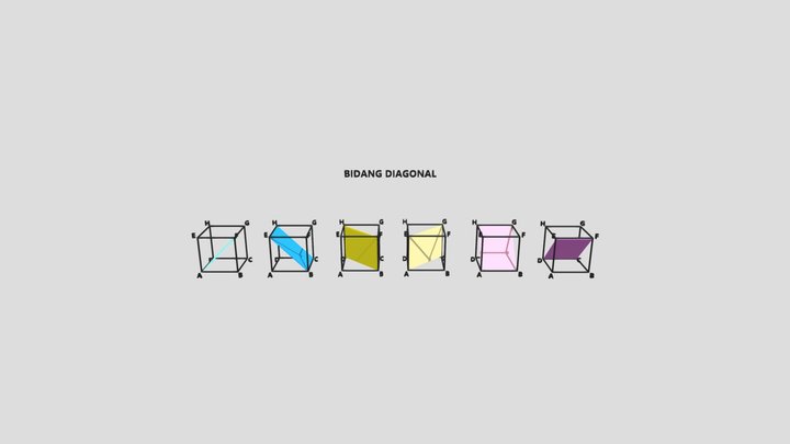 BIDANG DIAGONAL KUBUS 3D Model