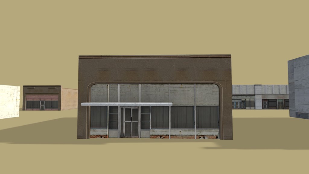 Midcity Buildings Set - Low Poly model