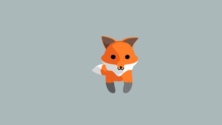 Cel-Shaded Cute Fox 3D Model
