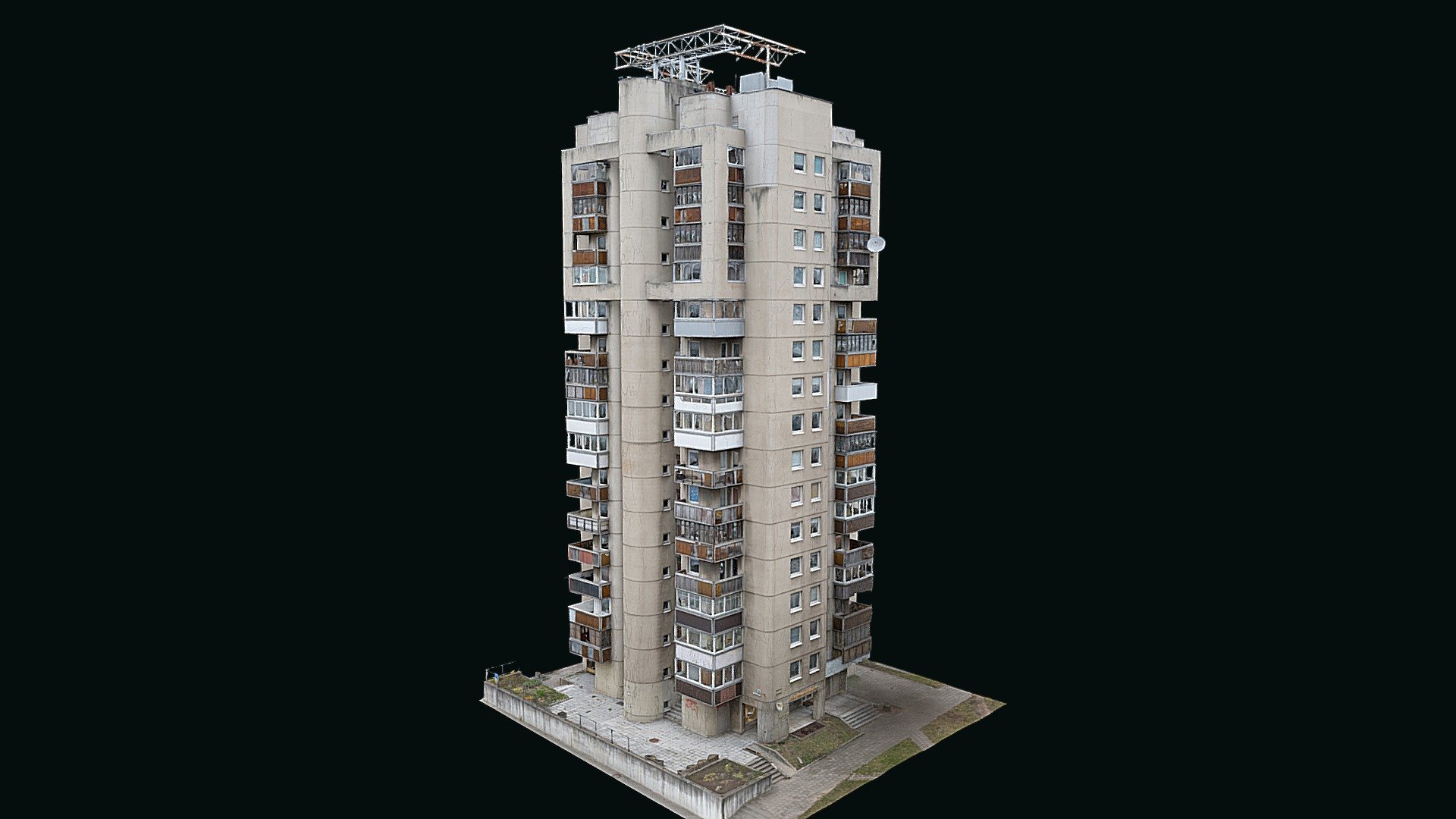 soviet Era 15 Storey Apartment Building — Sketchfab embed 3D viewer