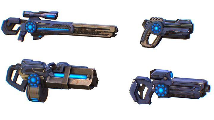 $42 discount Sci-Fi Сartoon Weapons Set 3 3D Model
