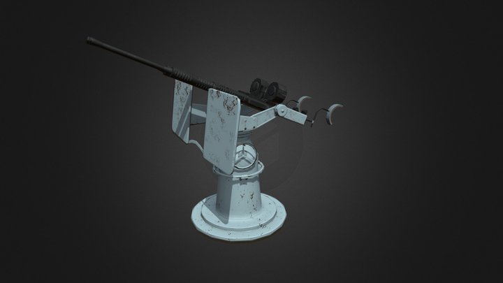 2DAE01 Geebelen Mika Naval Turret 3D Model