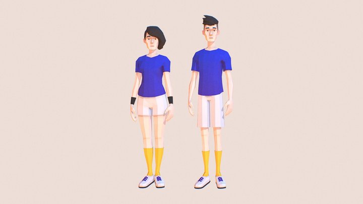 Sportsmen | Lowpoly Character 3D Model