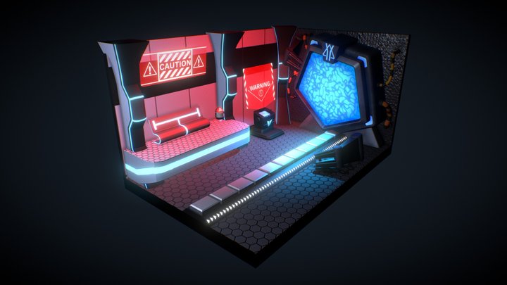 Futuristic Subway Portal 3D Model
