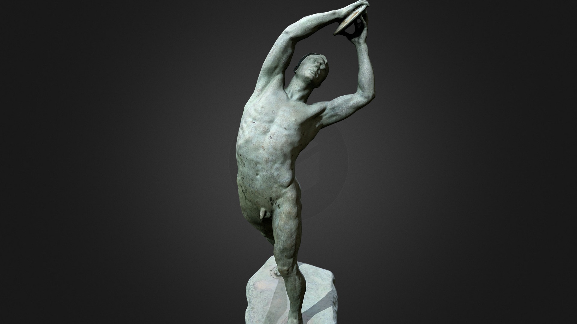 3D model Discobolus. - This is a 3D model of the Discobolus.. The 3D model is about a statue of a man.