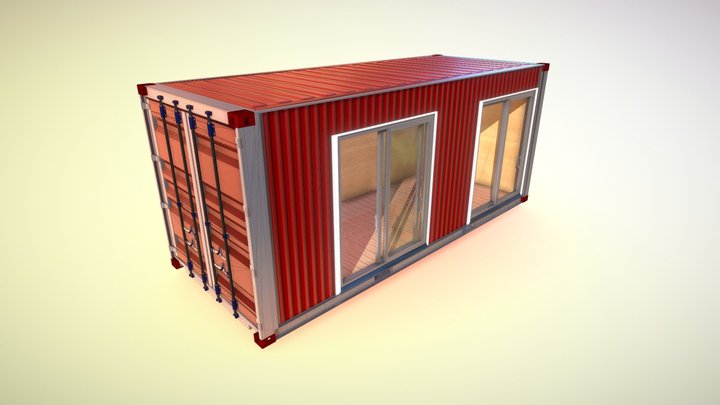 Archicad editable house 20ft shipping container 3D Model