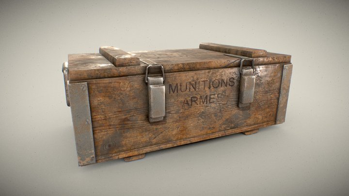 FREE Old war ammo case WW1-WW2 3D Model