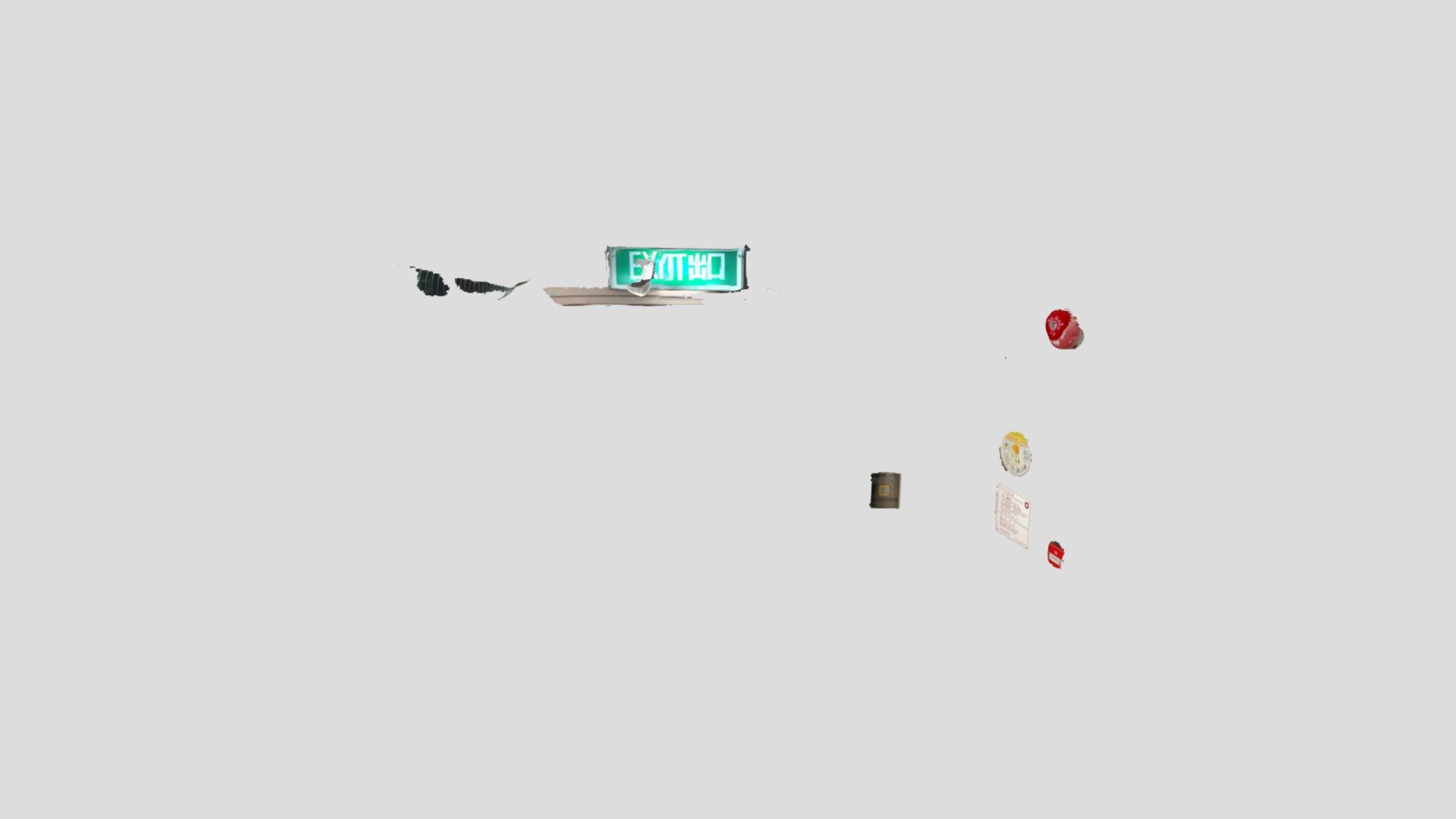 Indoor Hong Kong Exit Sign and fire extinguisher