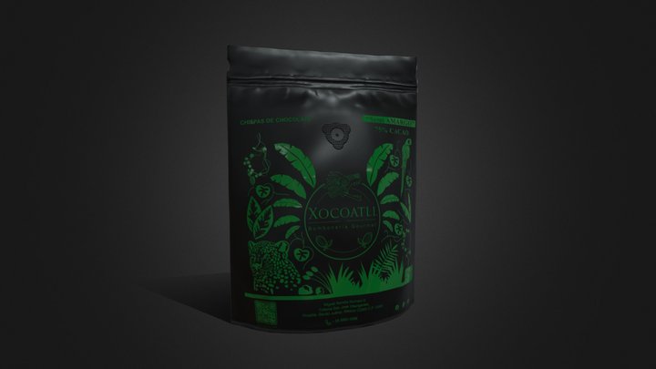 Xocoatli Bolsa de Chispas de Chocolate 75% Cacao 3D Model