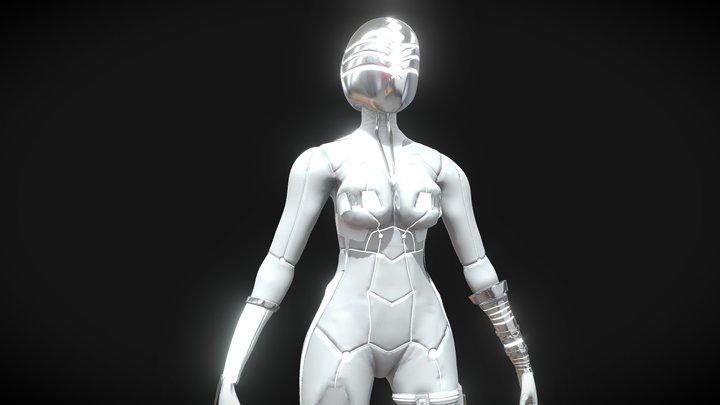 Japanese Android Knight - Ready For Game Model 3D Model