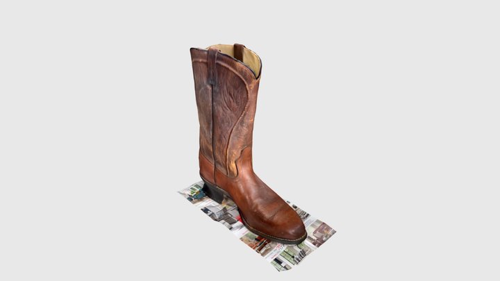 Old cowboy boot 3D Model