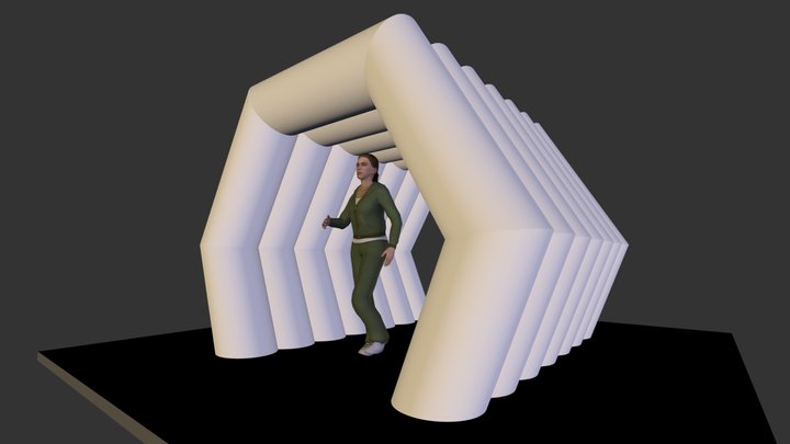Tunel Hexagonal 3D Model