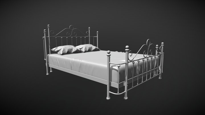 Iron bed Monaco 3D Model