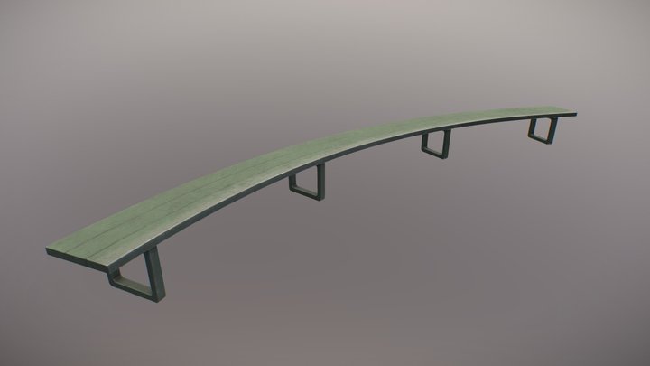 The Green Bench 3D Model