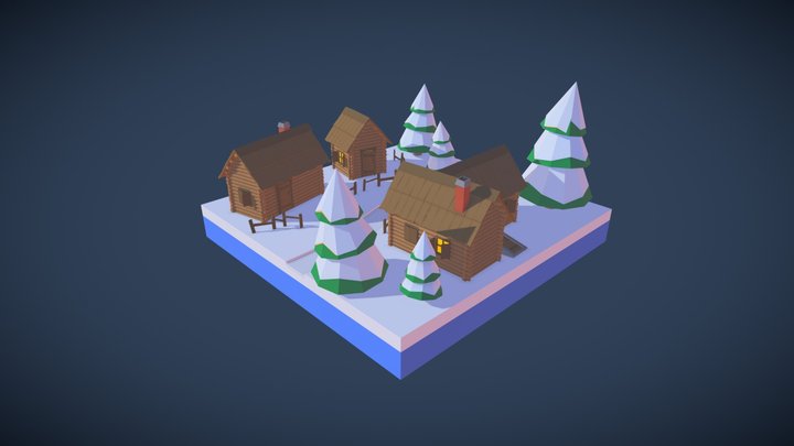 Villagers huts 3D Model