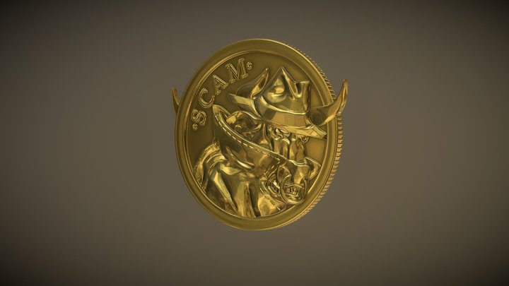 S.C.A.M. Coin 3D Model