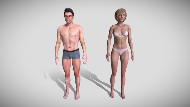 Standard male and female characters BH-1 3D Model