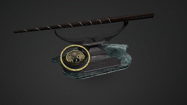 Finished-Sirius Black Wand and timeturner 3D Model