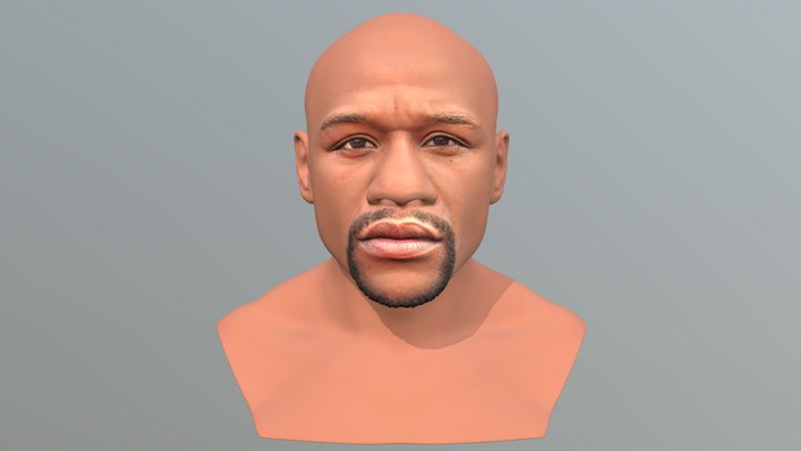 Floyd Mayweather bust for full color 3D printing 3D Model