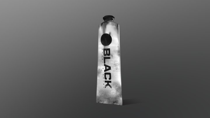 Crumpled tube of Black Color 3D Model