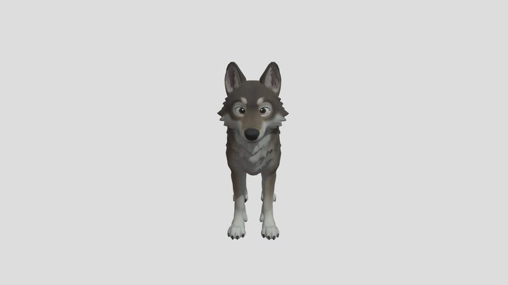 Stylized Cartoon Wolf - Game Ready Asset
