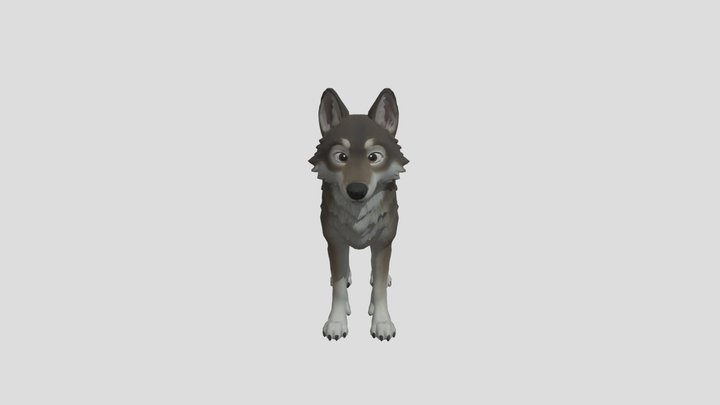 Stylized Cartoon Wolf - Game Ready Asset 3D Model