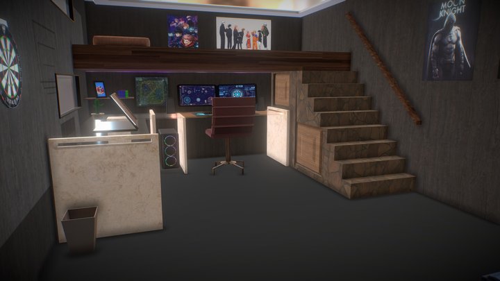 Gamer Room 3D Model