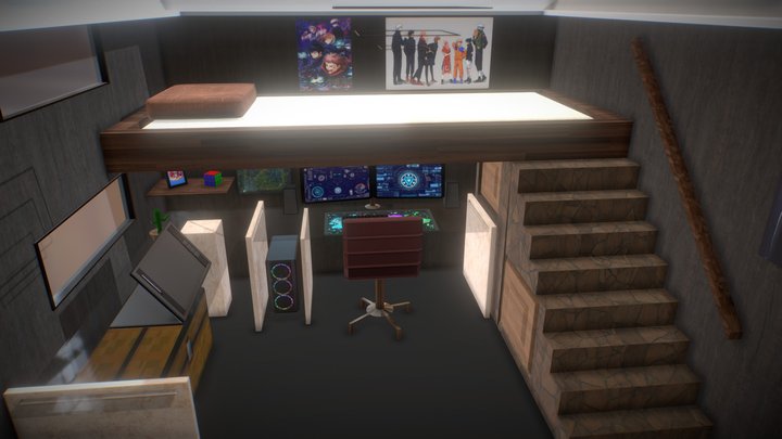 Gamer Room 3D Model