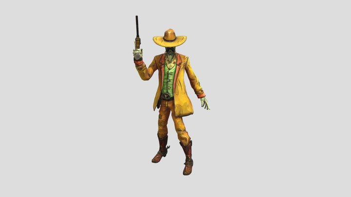 Borderlands Stylized Gunslinger 3D Model