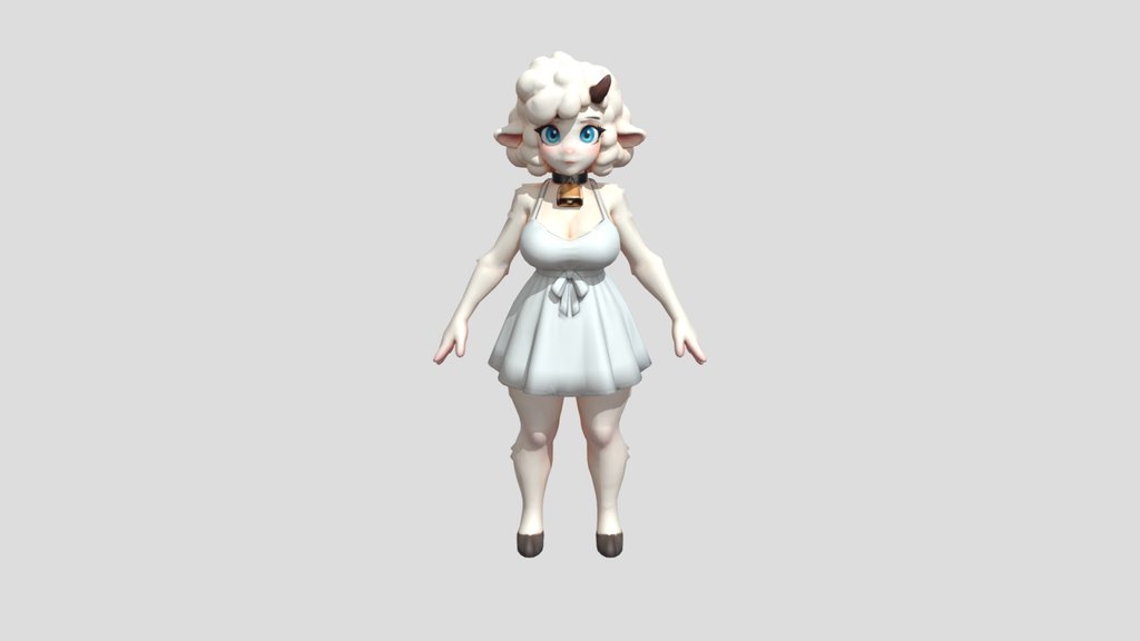 Furry sheep girl lowpoly