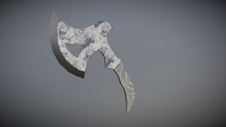 Arctic Whirlwind Throwing Axe Lowpoly Gameready 3D Model