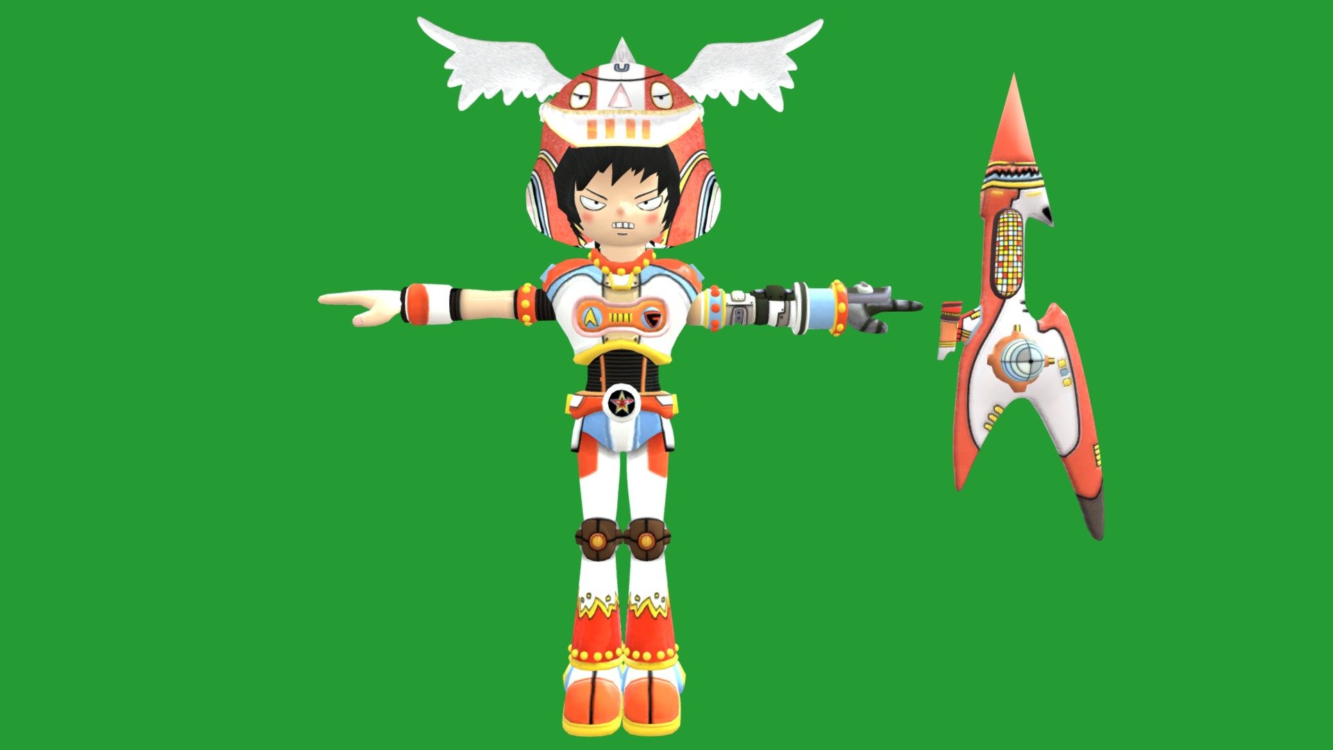 U-1 from gitaroo man (rigged) - Download Free 3D model by Sonicvoir ...