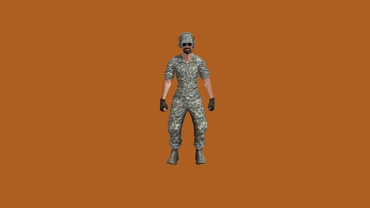 Soldier fully rigged character 3D Model