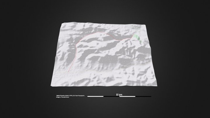 白龙江穿越（纳摩峡谷）_等高地图 – Gratis 3D-model STL