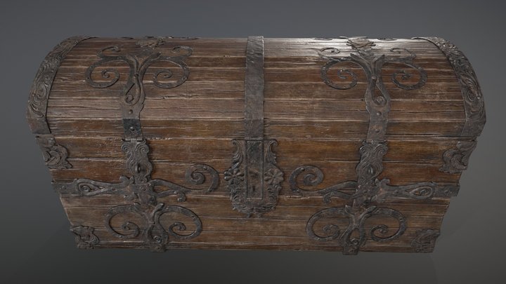 Wooden chest 3D Model