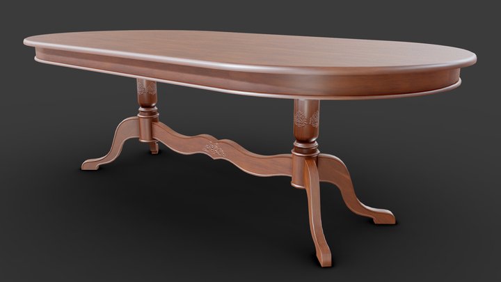 Antique Mahogany Dining Table 3D Model