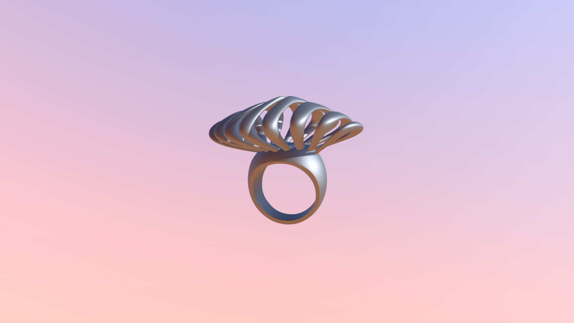 3D model Ring One - This is a 3D model of the Ring One. The 3D model is about a ring on a pink background.