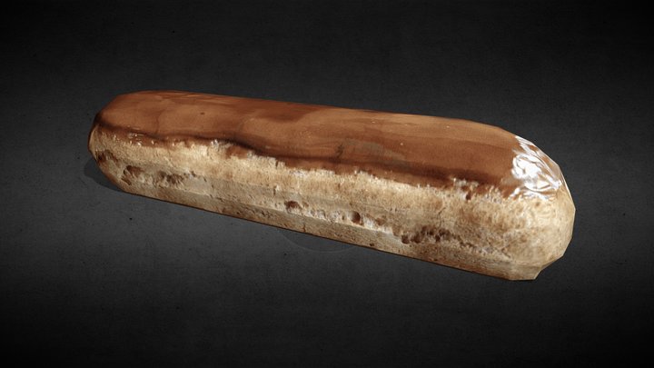 Low Poly éclair crémeux café 3D Model