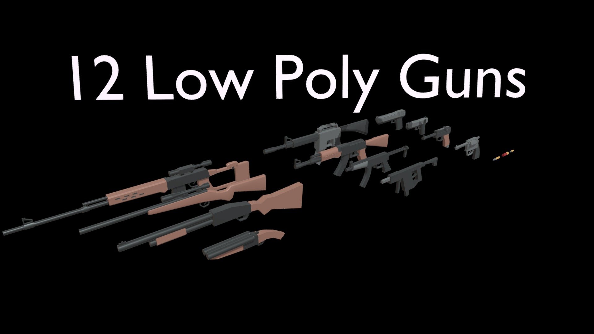 12 Low Poly Guns Download Free 3D model by Gintoki1234 [d5f3f79