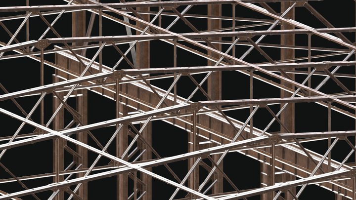Металлические конструкции цеха 3D Model