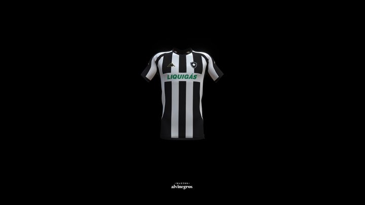 Botafogo 2007 - Camisa Titular Listrada 3D Model
