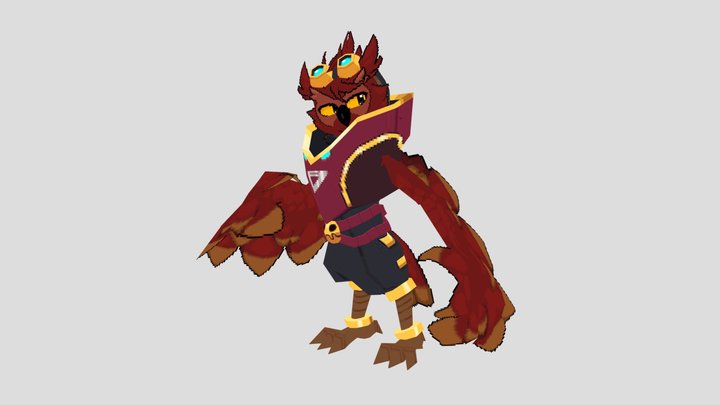Voxid-Owl Lowpoly 3D Model