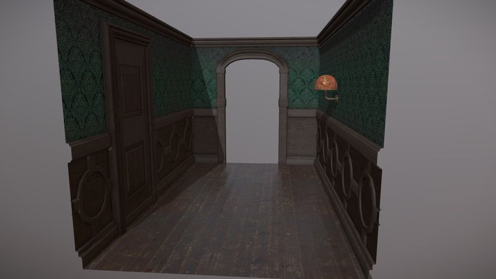 Haunted Victorian Hallway 3D Model